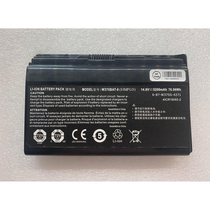 W370BAT-8 New Clevo Battery 76WH - LaptopBatteries.ca