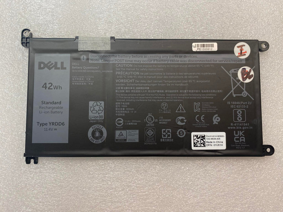 YRDD6 Used Genuine Dell 0FDRHM WJPC4 1VX1H VM732 Battery 42WH - LaptopBatteries.ca